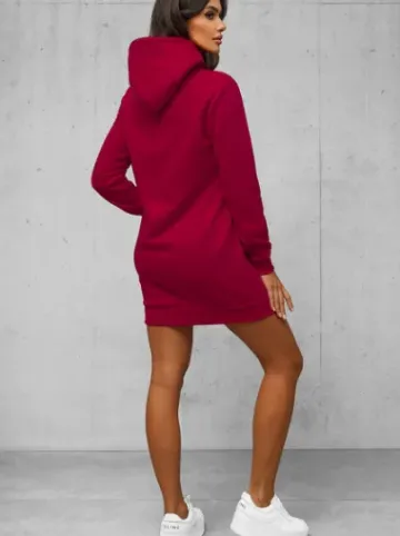 Bluza z kapturem damska bordowa JS/YS10003/21Z^Ozonee Sale