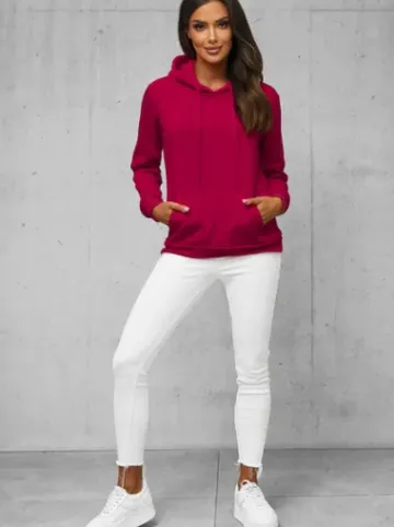 Bluza z kapturem damska bordowa JS/W02Z^Ozonee New