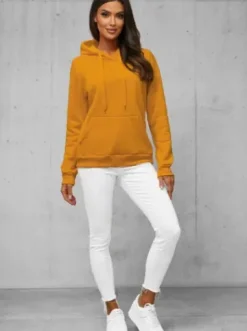 Bluza z kapturem damska camelowa JS/W02/26Z^Ozonee Hot