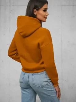 Bluza z kapturem damska camelowa O/12102^Ozonee Outlet