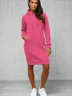 Bluza z kapturem damska ciemnoróżowa JS/YS10005/19Z^Ozonee Outlet
