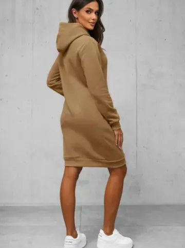 Bluza z kapturem damska ciemno-beżowa JS/YS10005/91Z^Ozonee Online