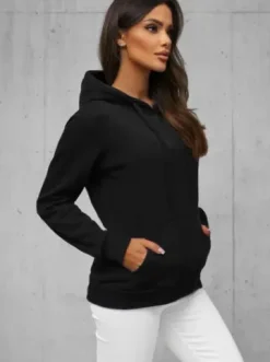 Bluza z kapturem damska czarna JS/W02Z^Ozonee Clearance