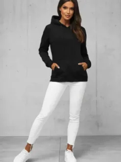 Bluza z kapturem damska czarna JS/W02Z^Ozonee Clearance