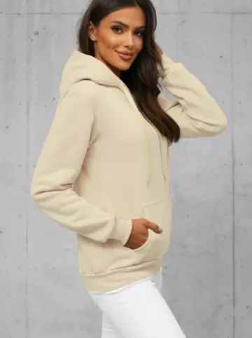 Bluza z kapturem damska ecru JS/W02/67Z^Ozonee Clearance