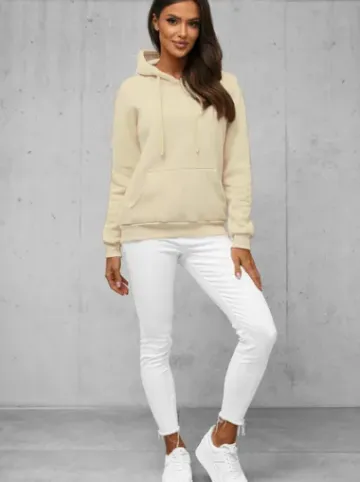 Bluza z kapturem damska ecru JS/W02/67Z^Ozonee Clearance