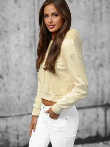Bluza z kapturem damska ecru JS/8B939/132^Ozonee New