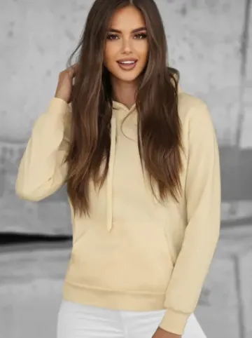 Bluza z kapturem damska ecru JS/W02/67Z^Ozonee Online