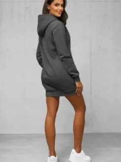 Bluza z kapturem damska grafitowa JS/YS10003/5Z^Ozonee Fashion