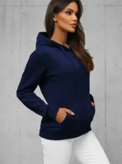 Bluza z kapturem damska granatowa JS/W02Z^Ozonee Discount
