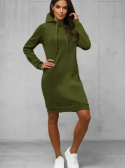 Bluza z kapturem damska khaki JS/YS10005/29Z^Ozonee Clearance