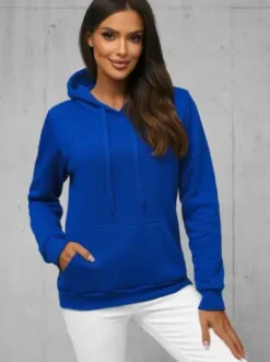 Bluza z kapturem damska kobaltowa JS/W02Z^Ozonee New
