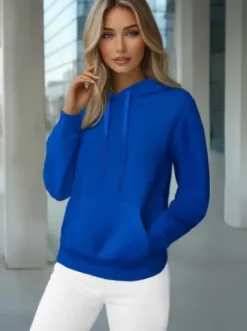 Bluza z kapturem damska kobaltowa JS/W02Z^Ozonee New