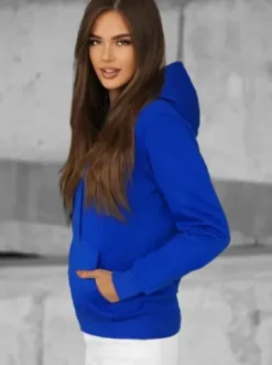 Bluza z kapturem damska kobaltowa JS/W02Z^Ozonee Fashion