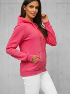 Bluza z kapturem damska koralowa/2 JS/W02/58Z^Ozonee Best