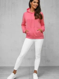Bluza z kapturem damska koralowa JS/W02Z^Ozonee Best