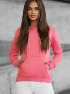 Bluza z kapturem damska koralowa JS/W02Z^Ozonee Fashion
