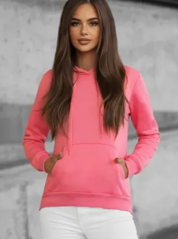 Bluza z kapturem damska koralowa JS/W02Z^Ozonee Fashion