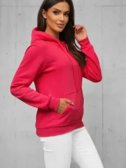 Bluza z kapturem damska malinowa JS/W02/59Z^Ozonee Online