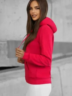 Bluza z kapturem damska malinowa JS/W02/59Z^Ozonee Discount