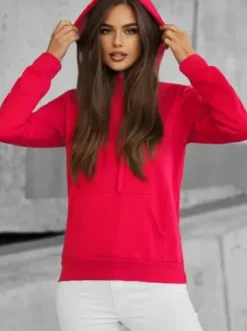Bluza z kapturem damska malinowa JS/W02/59Z^Ozonee Discount
