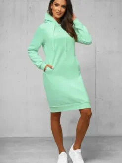 Bluza z kapturem damska miętowa JS/YS10005/39Z^Ozonee Best