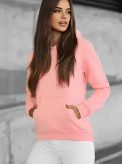 Bluza z kapturem damska pudrowa JS/W02Z^Ozonee Best