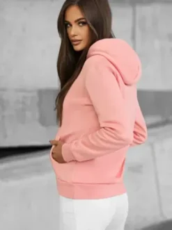 Bluza z kapturem damska pudrowa JS/W02Z^Ozonee Best