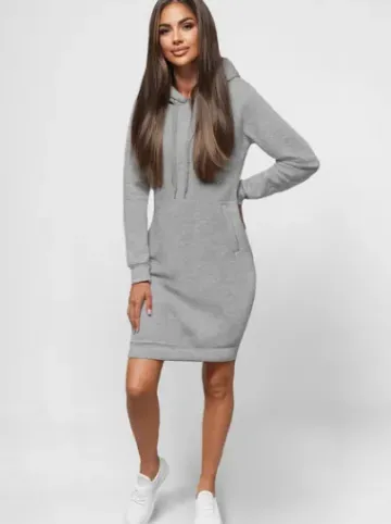 Bluza z kapturem damska szara JS/YS10005/2Z^Ozonee Hot
