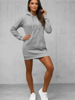 Bluza z kapturem damska szara JS/YS10003/2Z^Ozonee Hot