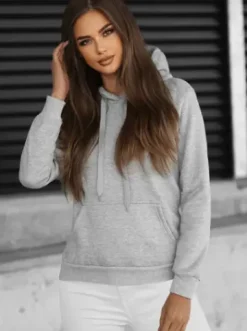 Bluza z kapturem damska szara JS/W02Z^Ozonee Discount