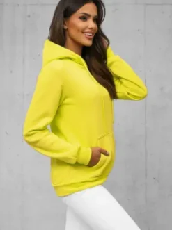 Bluza z kapturem damska żółta-neonowa JS/W02Z^Ozonee Clearance
