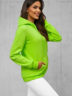 Bluza z kapturem damska zielona-neonowa JS/W02Z^Ozonee Online