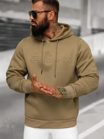 Bluza z kapturem męska beżowa JS/27B6502/91^Ozonee Online