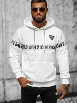 Bluza z kapturem męska biała JS/3B573^Ozonee Best