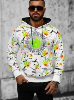 Bluza z kapturem męska biała O/HM650Z^Ozonee Sale