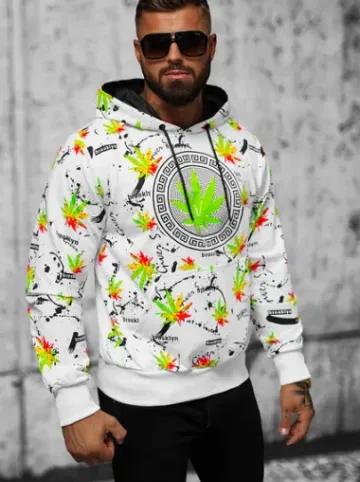 Bluza z kapturem męska biała O/HM650Z^Ozonee Sale