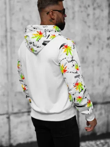 Bluza z kapturem męska biała O/HM650Z^Ozonee Sale