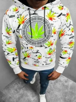 Bluza z kapturem męska biała O/HM650^Ozonee Discount