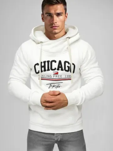 Bluza z kapturem męska biała O/TT30508Z^Ozonee Online