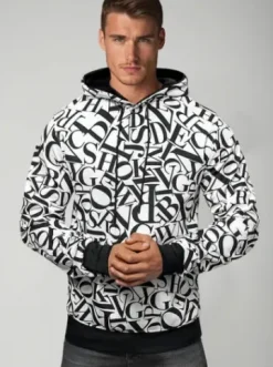 Bluza z kapturem męska biała JS/8B1238/1^Ozonee Best