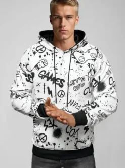 Bluza z kapturem męska biała JS/8B1227/1Z^Ozonee Online