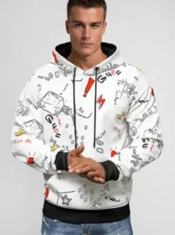 Bluza z kapturem męska biała JS/8B1223/1Z^Ozonee Hot