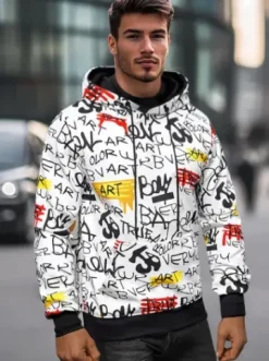 Bluza z kapturem męska biała JS/8B1251/1Z^Ozonee Hot