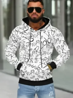 Bluza z kapturem męska biała JS/8B1253/1^Ozonee Sale