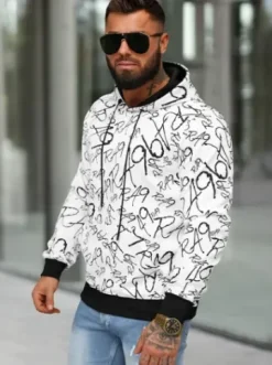 Bluza z kapturem męska biała JS/8B1253/1^Ozonee Sale