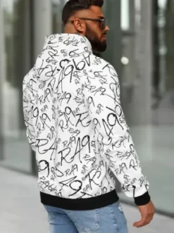 Bluza z kapturem męska biała JS/8B1253/1^Ozonee Sale