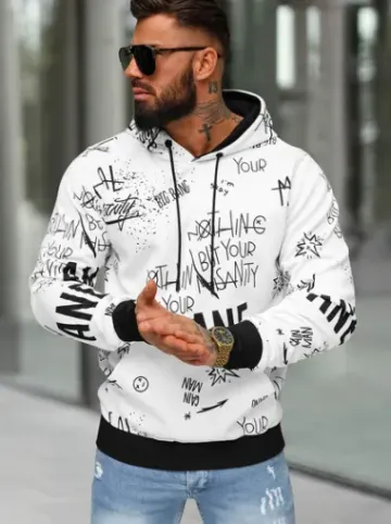 Bluza z kapturem męska biała JS/8B1229/1^Ozonee Online
