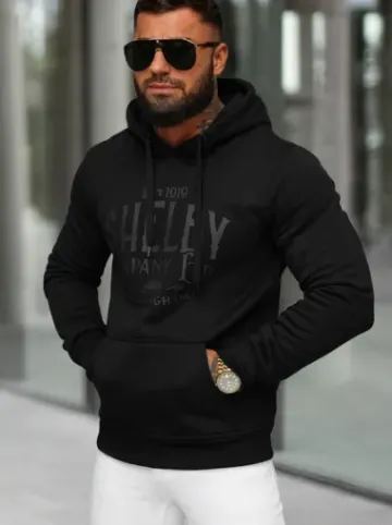 Bluza z kapturem męska czarna JS/8B1351/3^Ozonee Sale