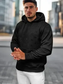 Bluza z kapturem męska czarna JS/3B566Z^Ozonee Clearance
